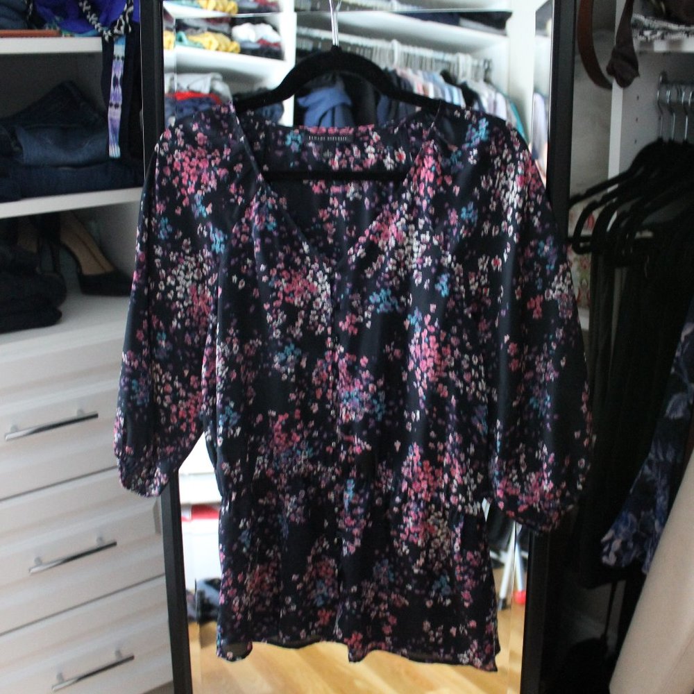 BR silk peplum blouse, Sz. S